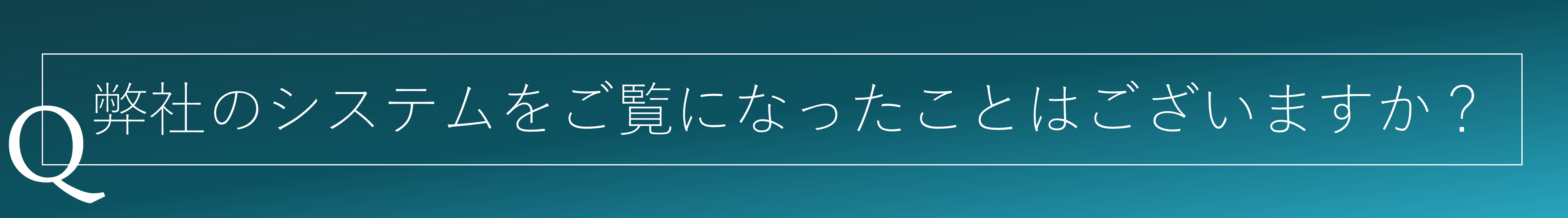 弊社のシステムをご覧になったことはございますか？